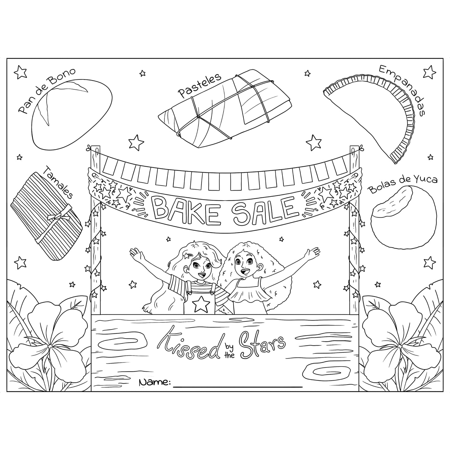 Kissed by the Stars Bake Sale Coloring Page