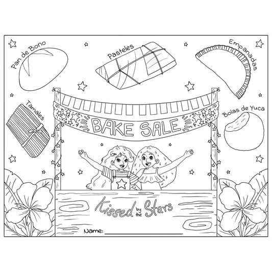 Kissed by the Stars Bake Sale Coloring Page