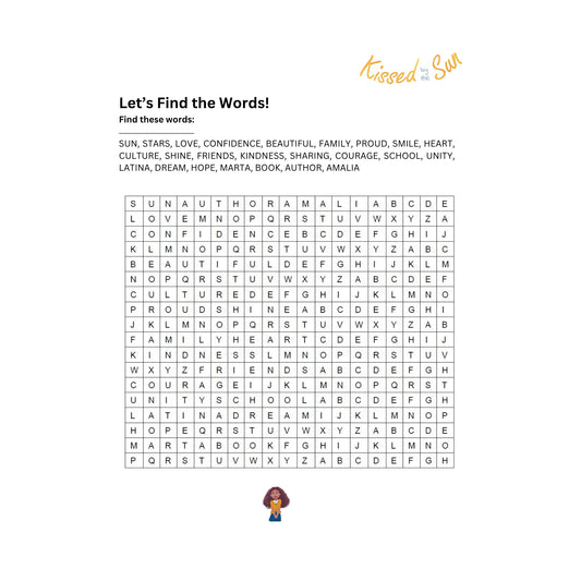 Kissed by the Sun Word Search Activity