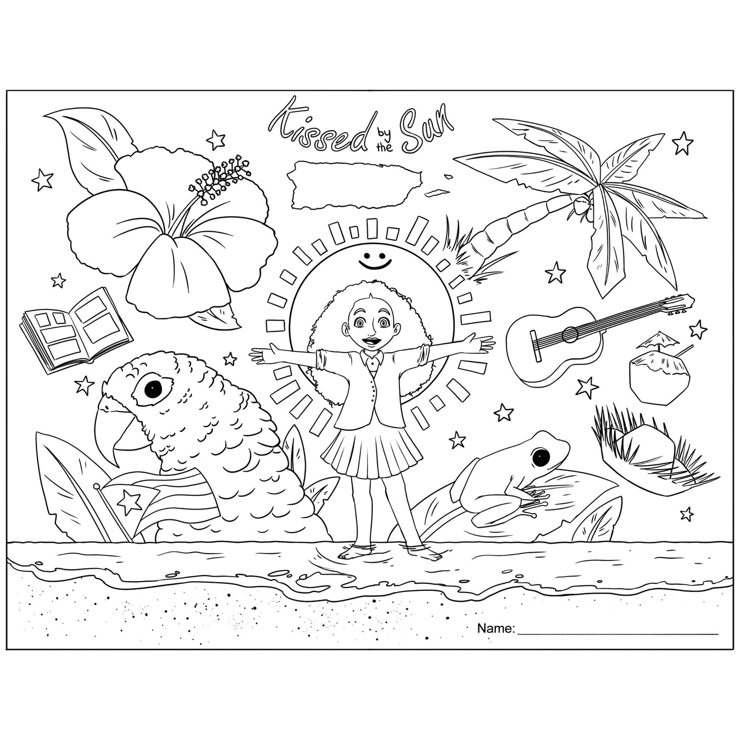 Kissed by the Sun Coloring Page